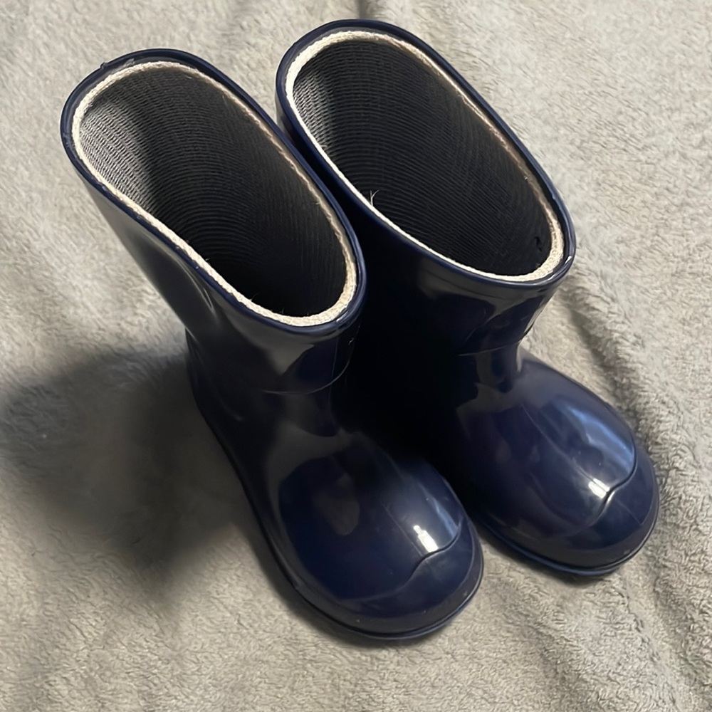 Blue rubber boots